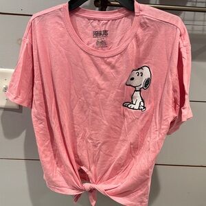 Peanuts Pink Snoopy Knot Tee